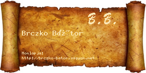 Brczko Bátor névjegykártya